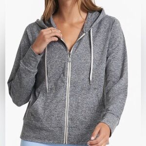 Vuori Halo Performance Hoodie Lightweight Fullzip In Grey Heather Size large